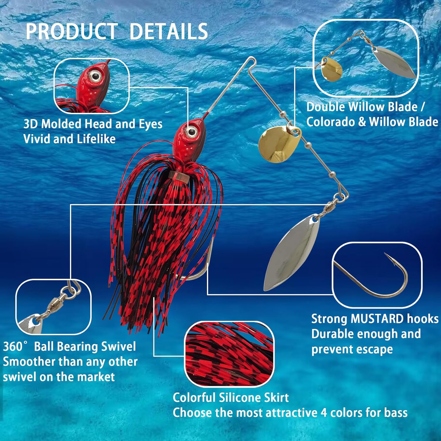 Eupheng Spinner appât cuillère - Fishing Lure Buzzbait avis et prix